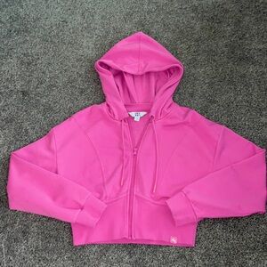 JoyLab Full zip cropped hoodie | small | pink